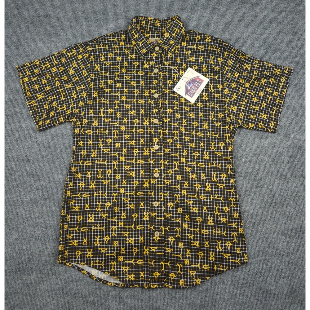 Vintage Barn Fly Shirt Women's Small Abstract Geometric AOP Western Cotton NWT